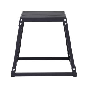 Plyometric Jump Box, 18 Inch Plyo Box, Steel Plyometric Platform and Jumping Agility Box, Anti-Slip Fitness Exercise Step Up Box for Home Gym Training