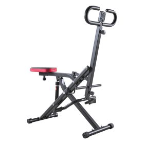 Squat Machine, Deep Squat Rowing Machine for Home, Easy Setup & Foldable Exercise Equipment, Glute Trainer Machine with 12-Gear Adjustable Resist