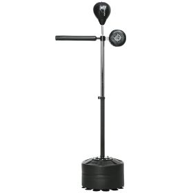 Free Standing Boxing Bag with Stand, Punching Speed Bag Reaction Bar Challenge with Suction Cups, 64-81in Adjustable Height for Teenagers and Adults