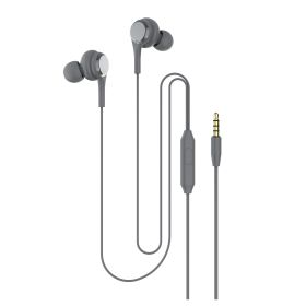 Macaron Color In-Ear Wired Headphones; Lightweight Headphones With HD Microphone Voice Call 3.5mm Jack For Mobile Phone Tablet MP3 MP4 Christmas Gift (Color: Dark Grey)