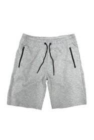 COTTON BLEND LOUNGE SWEAT SHORTS (Color: H.GREY, size: 2XL)