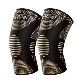 1 Pair Copper Knee Pads Ultimate Shock-Absorbing Gear For Men & Women Superior Knee Support For Sports Yoga Fitness Basketball (Option: M)