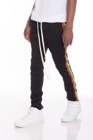 RASTA TAPED TRACK PANTS (Color: Black, size: L)